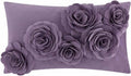 3D Flower Throw Pillow Cover Lavender - Purple