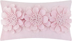 VG|bright-pink|3D Flower Throw Pillow Cover