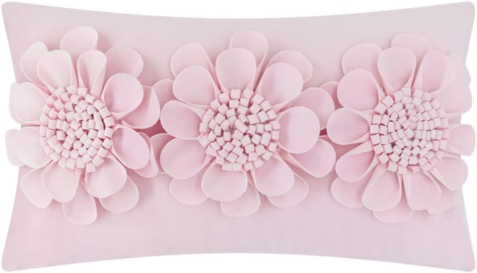 VG|bright-pink|3D Flower Throw Pillow Cover