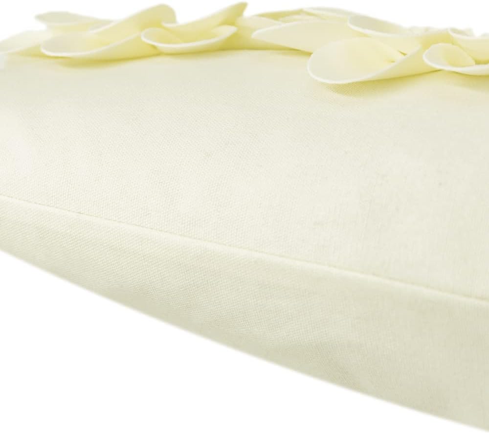 VG|creamy-white|3D Flower Throw Pillow Cover