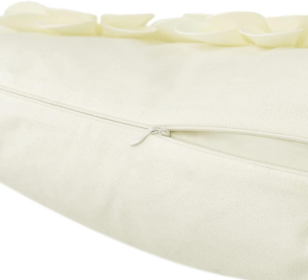 VG|creamy-white|3D Flower Throw Pillow Cover