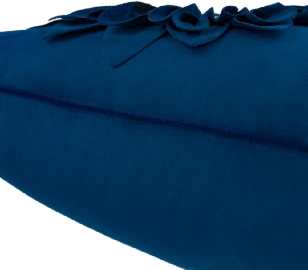 VG|navy-blue|Decorative Flower Throw Pillow Cover 3D Sunflower Pillow Case Velvet Cushion Floral Pillowcase for Bed Living Room Couch Chair