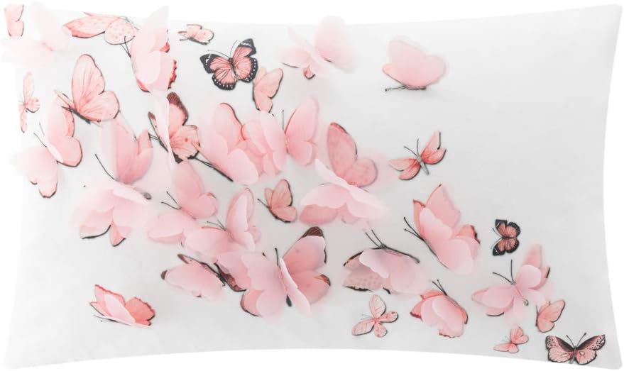 Valentine's Day Rose Throw Pillow Cover - 20" x 12" (Pack of 1) / Pink