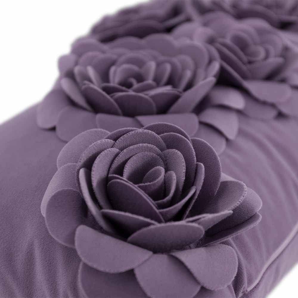 3D Flower Throw Pillow Cover Lavender