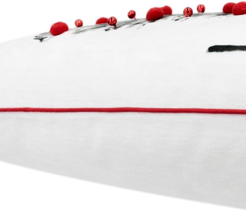 VG|right-ball|Christmas Trees Throw Pillow Cover Red Ball Pillow Case Festive Decorative Cushion Covers for Sofa Couch Home Holiday