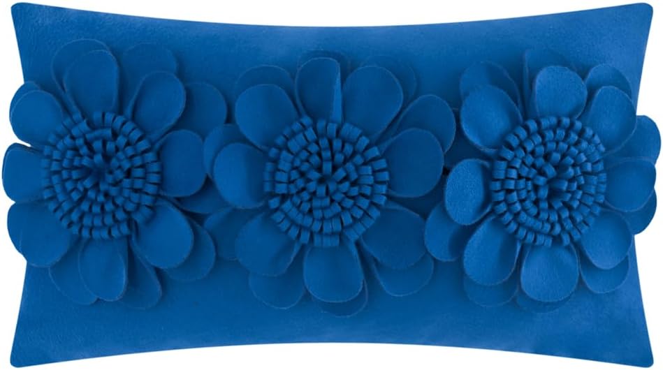 VG|royal-blue|3D Flower Throw Pillow Cover