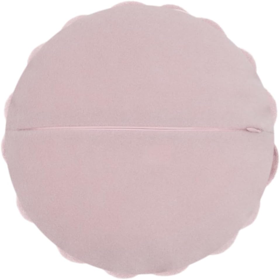 VG|coral-pink|Handmade 3D Flower Throw Pillow Round Cushion