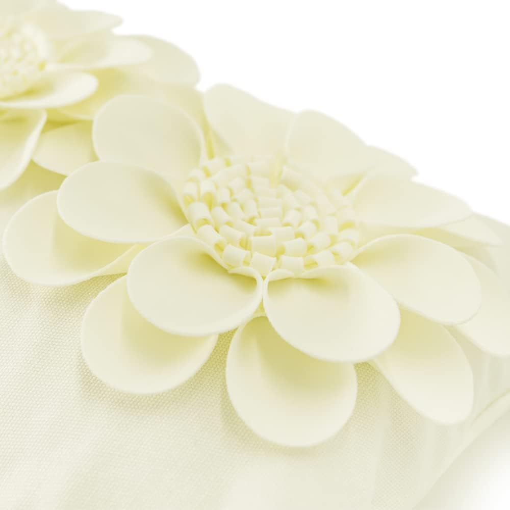 VG|creamy-white|3D Flower Throw Pillow Cover