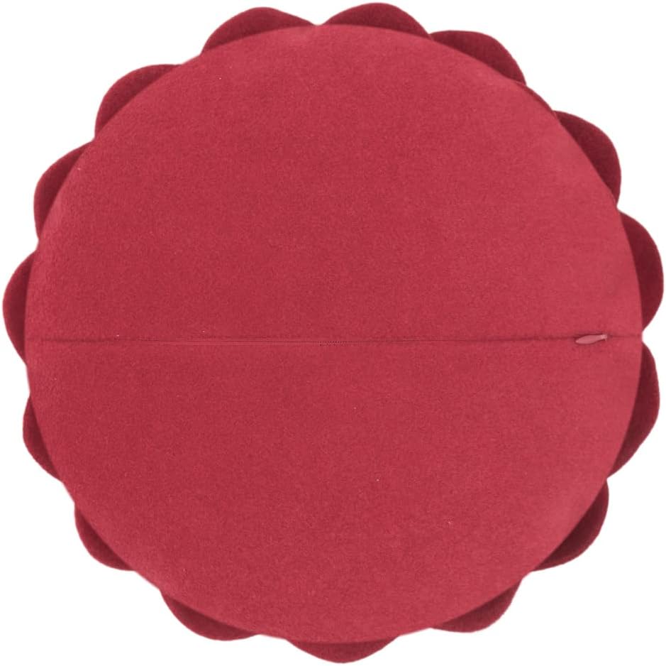 VG|red|Handmade 3D Flower Throw Pillow Round Cushion