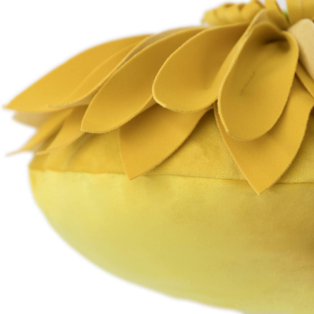 VG|yellow|3D Flower Throw Pillow Cover Aesthetic Decorative Daisy Accent Pillow Case Hand Crafted Cushion Round Floral Pillowcase for Home Bed Couch Bedroom Chair