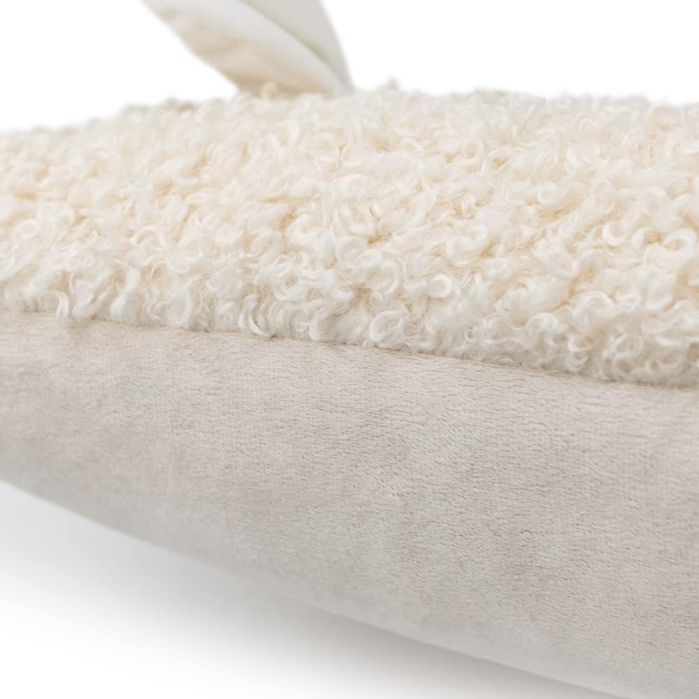 VG|s-sheep-beige|Decorative Throw Pillow Covers Accent Lion Pattern Chenille Cushion Covers Pillowcases for Couch Bed Living Room Home