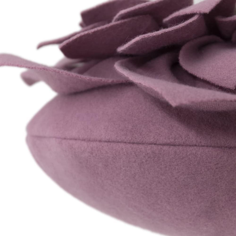 VG|purple|3D Flower Throw Pillow Decorative Accent Pillow Round Cushion for Sofa Couch Chair Bedroom Home Decor
