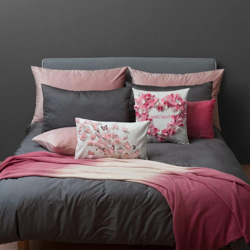 Valentine's Day Rose Throw Pillow Cover