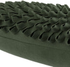 VG|green-wool|3D Flower Throw Pillow Cover, Velvet, Light Grey