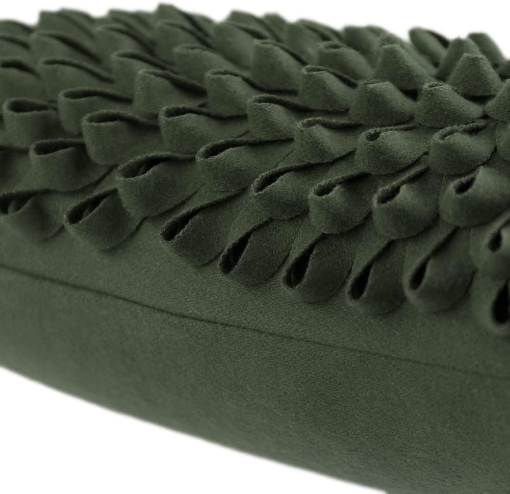 3D Flower Throw Pillow Cover, Velvet, Light Grey