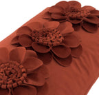 VG|rust-red|3D Flower Throw Pillow Cover