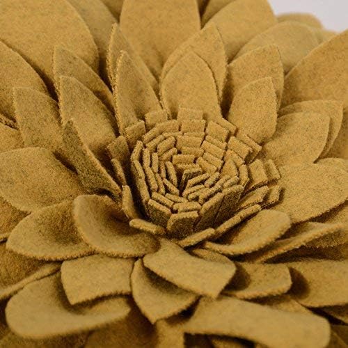 3D Flower Decorative Throw Pillow Accent Handmade Round Pillow Cushion with Insert for Home Couch Bedroom Decor
