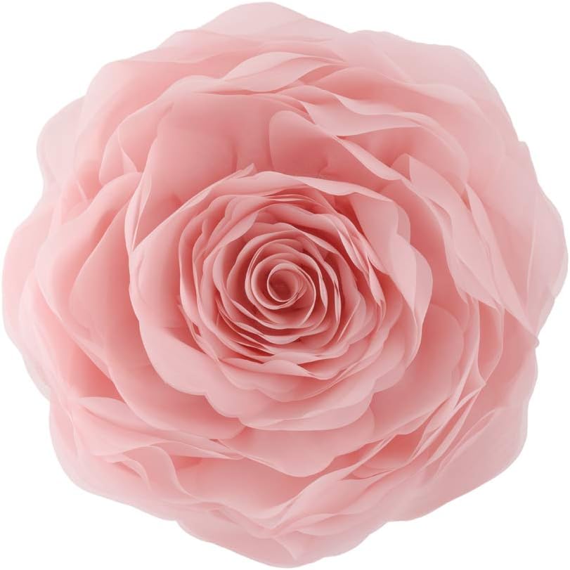 3D Flower Throw Pillow Cover - Pink / 12" x 12" (Pack of 1)