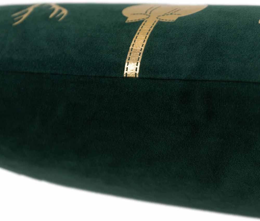 VG|deer-green|Gold Foil Decorative Accent Throw Pillow Cases Rectangle Cushion Covers for Bed Living Room White