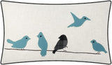 Teal Blue & Gray Plaid With Birds