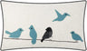 Teal Blue & Gray Plaid With Birds