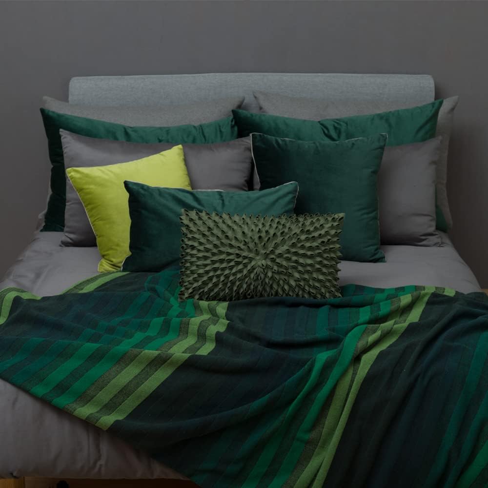 3D Flower Throw Pillow Cover, Velvet, Light Grey