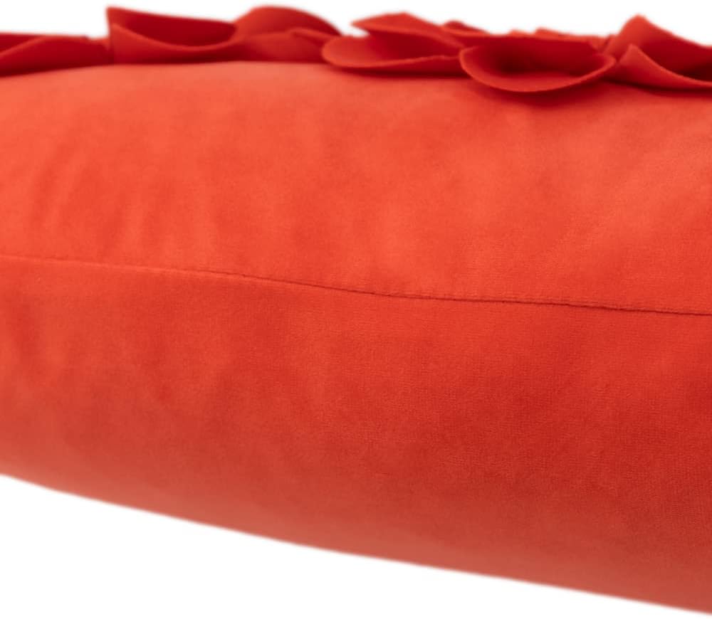 VG|orange-red|3D Flower Throw Pillow Cover