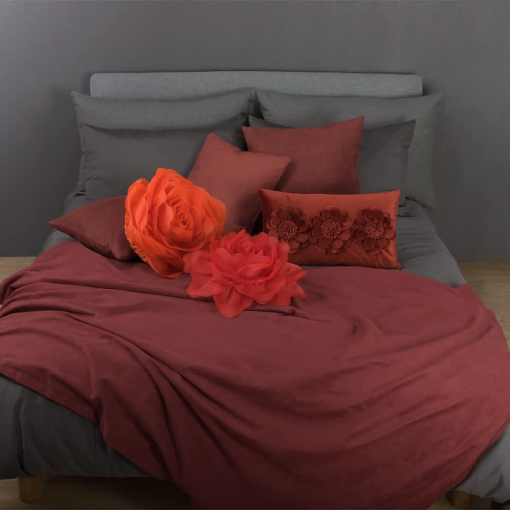 VG|orange|3D Flower Throw Pillow Cover