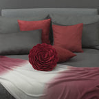 VG|red|Handmade 3D Flower Throw Pillow Round Cushion