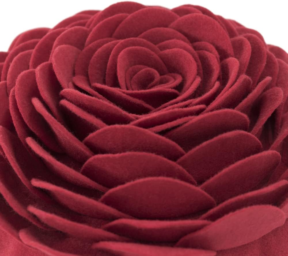 Handmade 3D Flower Throw Pillow Round Cushion