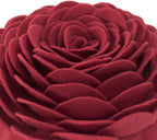 VG|red|Handmade 3D Flower Throw Pillow Round Cushion