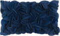 VG|navy-blue-persian-velvet|Handmade 3D Floral Throw Pillow Cover