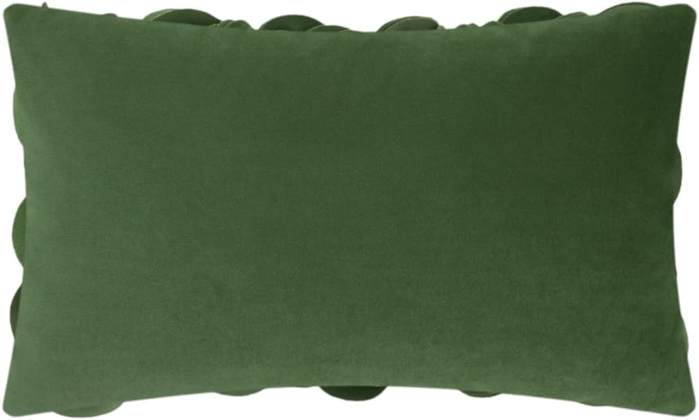 VG|grass-green-persian-velvet|Handmade 3D Floral Throw Pillow Cover