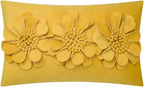 VG|yellow|3D Flower Throw Pillow Cover