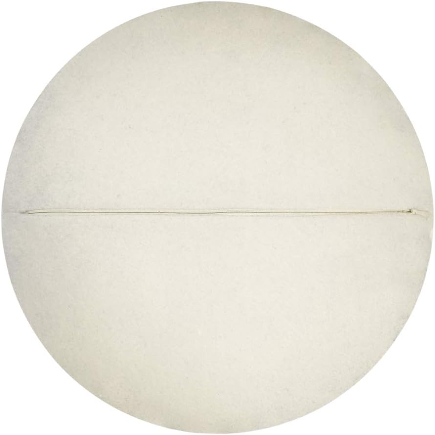 VG|cream-white|3D Flower Decorative Throw Pillow Accent Handmade Round Pillow Cushion with Insert for Home Couch Bedroom Decor