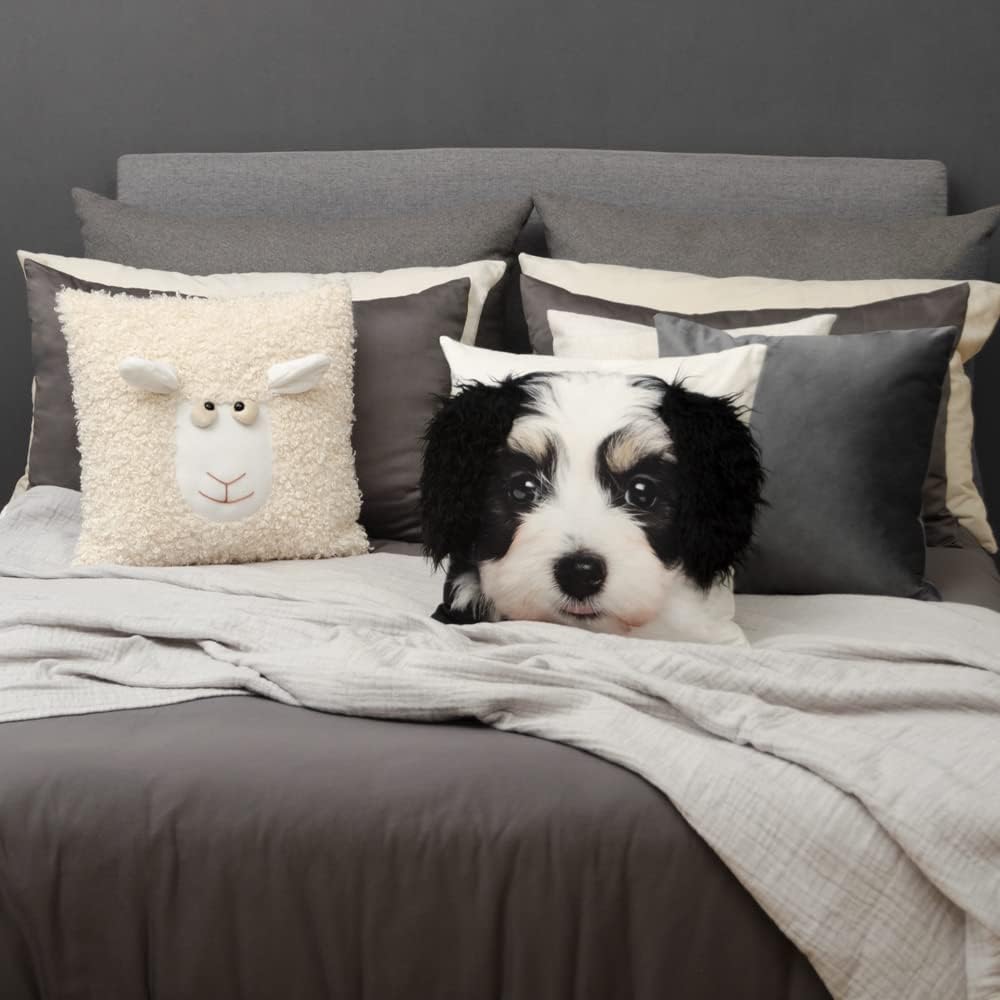 VG|s-dog|Decorative Throw Pillow Covers Accent Lion Pattern Chenille Cushion Covers Pillowcases for Couch Bed Living Room Home