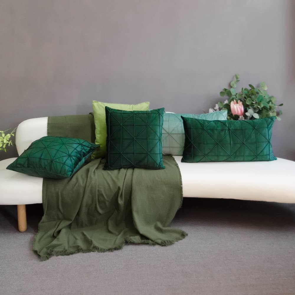 VG|dark-green|Velvet Pillow Cover