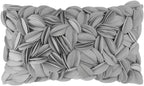 VG|grey-velvet|Handmade 3D Floral Throw Pillow Cover