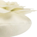 VG|cream-white|3D Flower Decorative Throw Pillow Accent Handmade Round Pillow Cushion with Insert for Home Couch Bedroom Decor