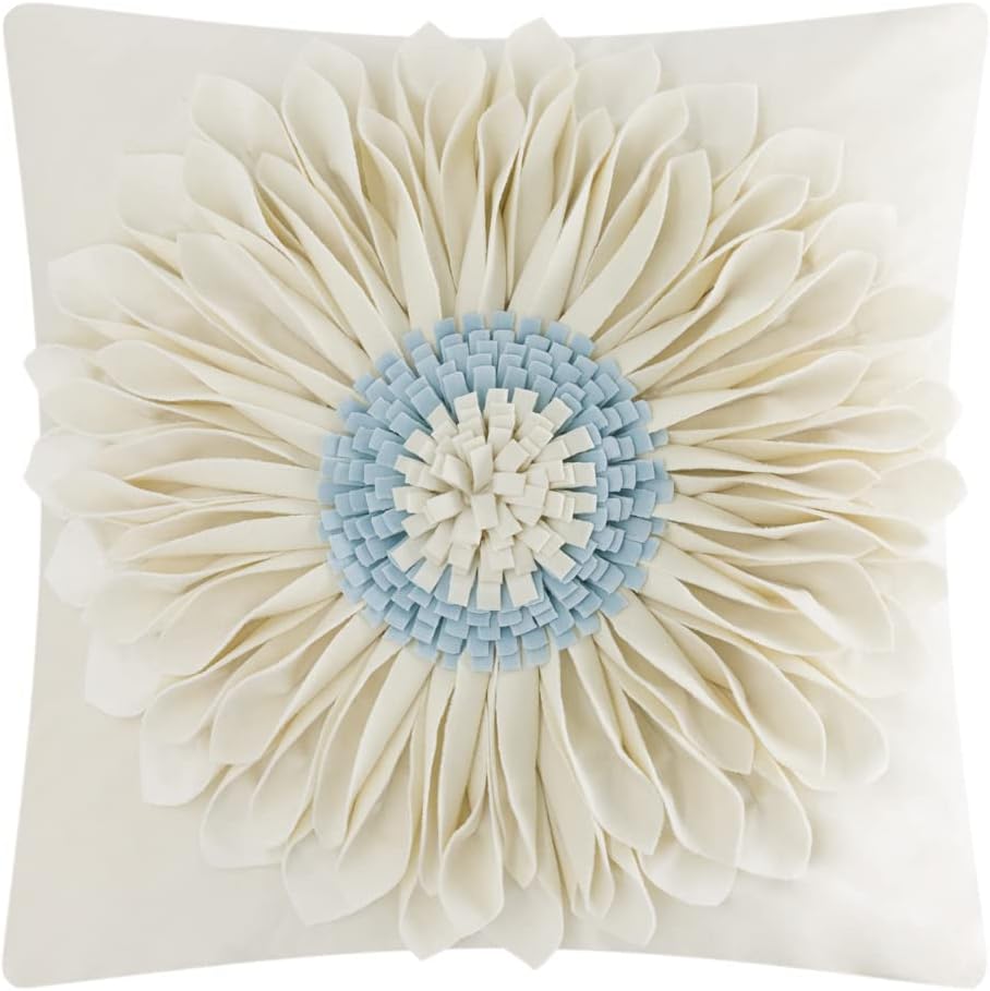 3D Sunflowers Throw Pillow Cover Wine Red - White-beige