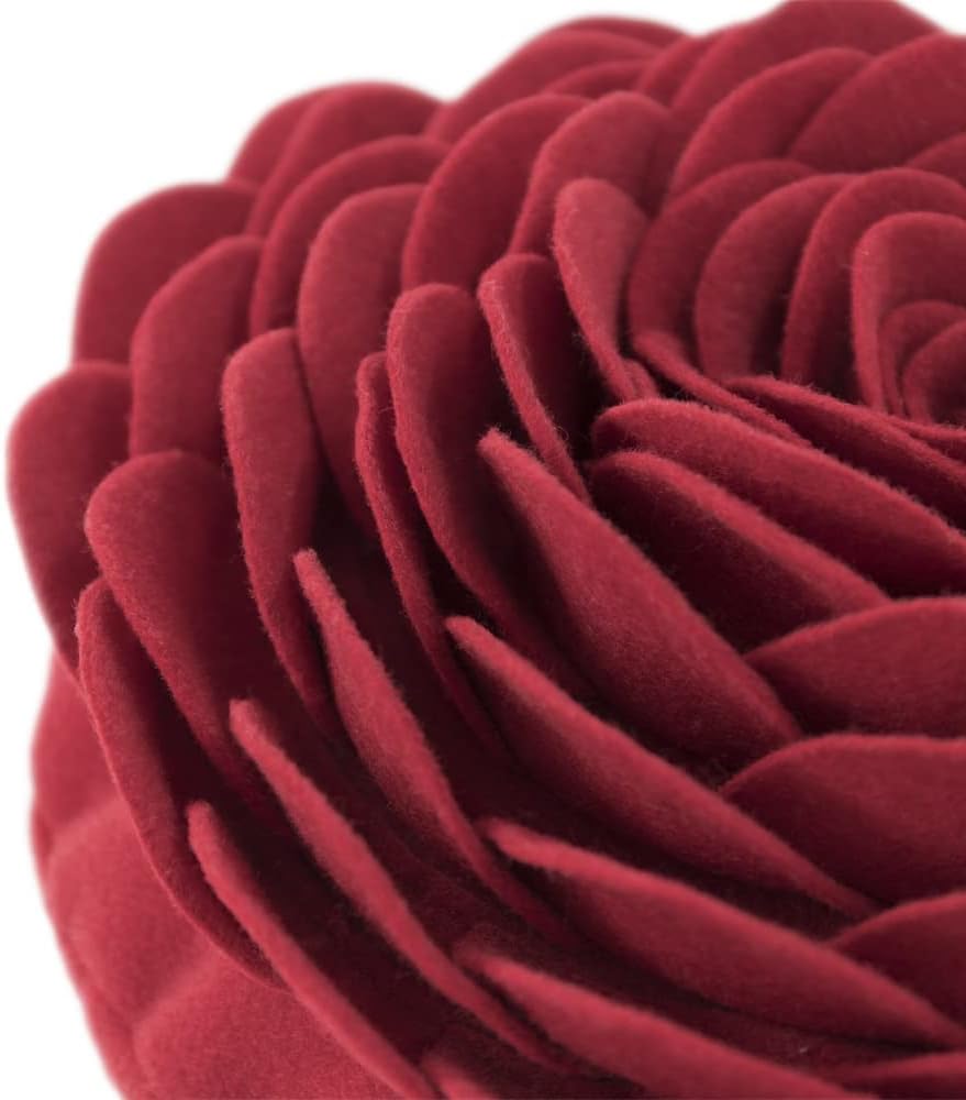 Handmade 3D Flower Throw Pillow Round Cushion