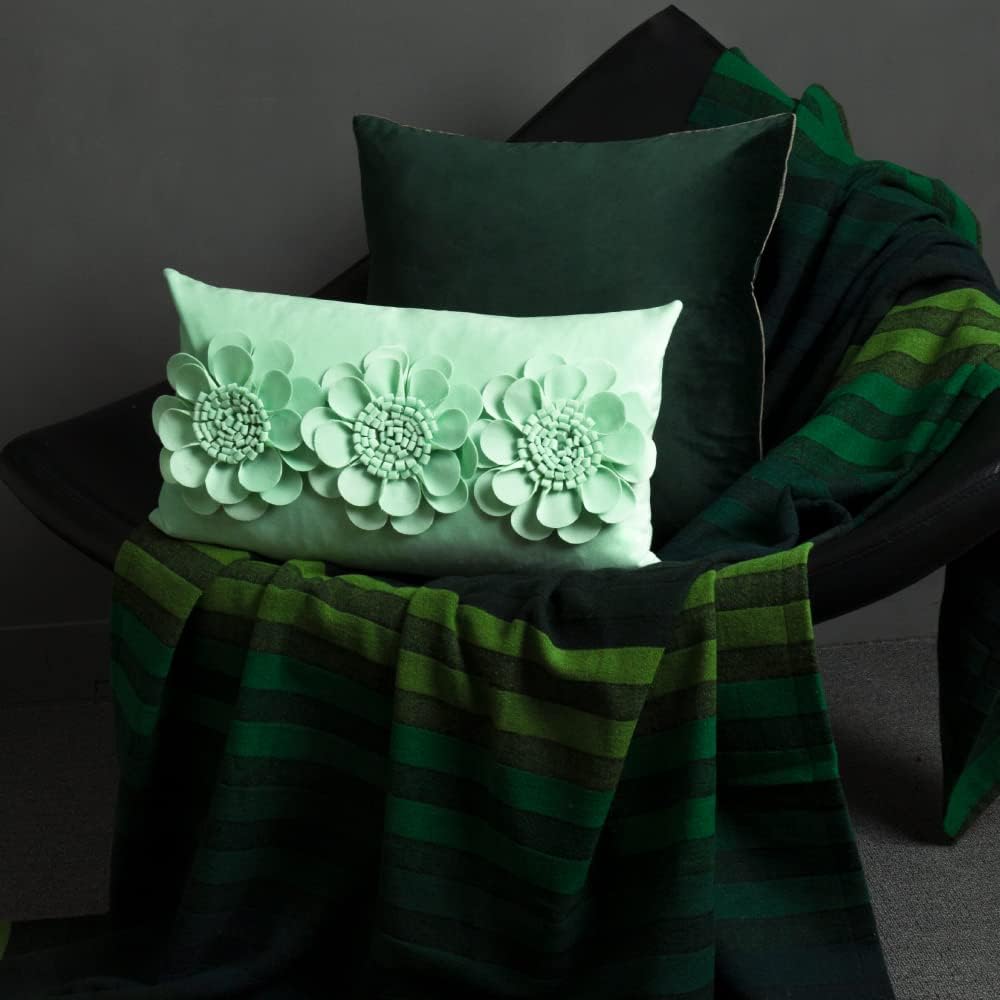 VG|mint-green|3D Flower Throw Pillow Cover