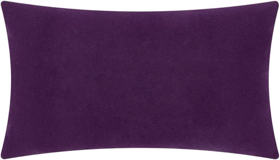 VG|purple|3D Flower Throw Pillow Cover, Velvet, Light Grey