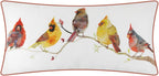 VG|yellow-with-5-birds|Cute Birds Throw Pillow Cover Lumbar Accent Cushion Embroidered Pillowcase for Home Sofa Bed Living Room Dark Blue Orange Beige