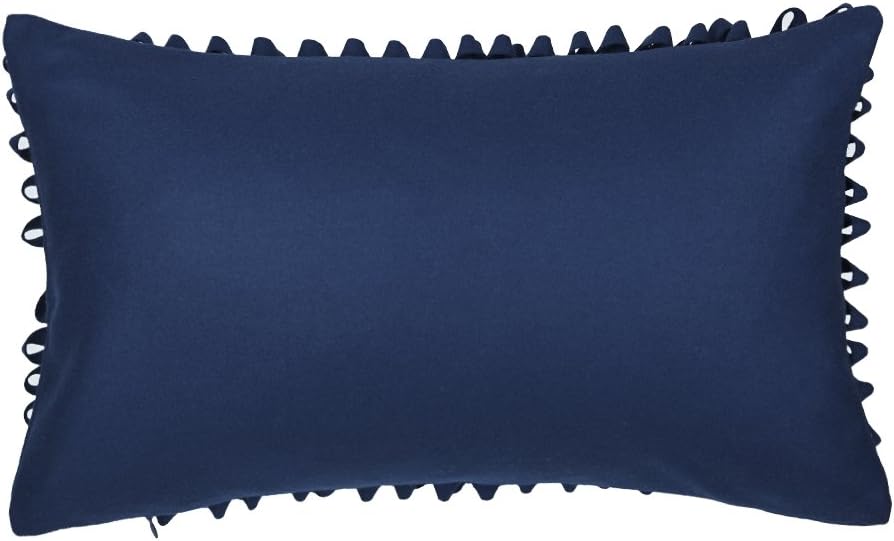 VG|navy-blue-wool|3D Flower Throw Pillow Cover, Velvet, Light Grey
