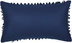 VG|navy-blue-wool|3D Flower Throw Pillow Cover, Velvet, Light Grey