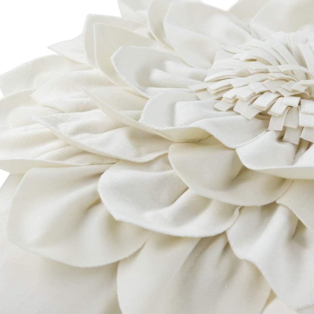 VG|cream-white|3D Flower Throw Pillow Covers