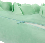 VG|mint-green|3D Flower Throw Pillow Cover Handmade Floral Soft Velvet Lumbar Cushion for Bed Living Room Chair Couch Decor Gold
