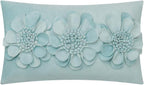 VG|sky-blue|3D Flower Throw Pillow Cover