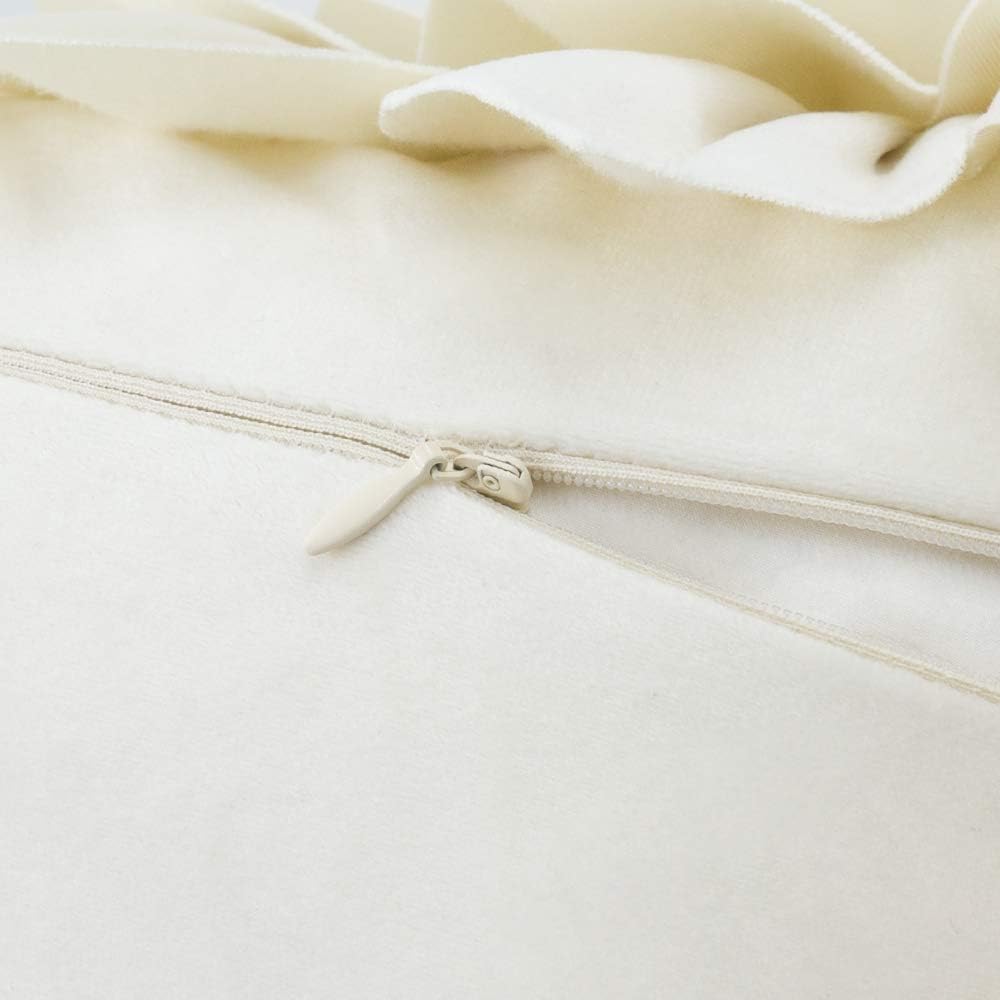 VG|cream-white|3D Flower Throw Pillow Covers